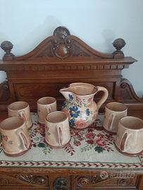 Servizio Vino/Acqua in Ceramica Friulana