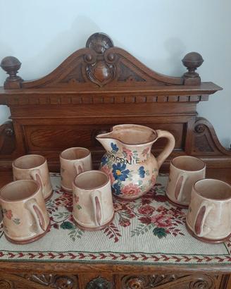 Servizio Vino/Acqua in Ceramica Friulana