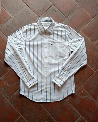 Camicia Vintage Abercrombie&Fitch bianca e blu 