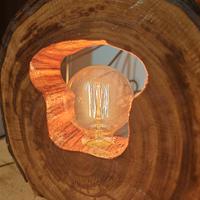 lampada in puro legno di castagno