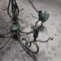 lampadario in ferro verde 5 luci casa soggiorno 