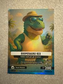 Carta rarissima Italian brainrot Boomerauro rex