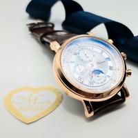 Orologio oro Chenzi cinturino marrone coccodrillo