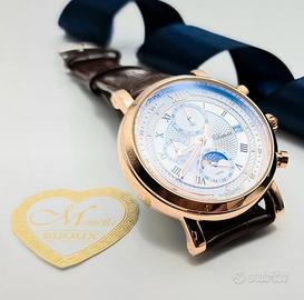 Orologio oro Chenzi cinturino marrone coccodrillo