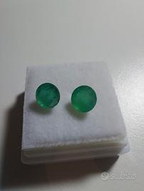 Coppia uguale di smeraldi naturali zambiani