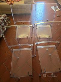 Kartell n. 4 sedie le Marie trasparenti