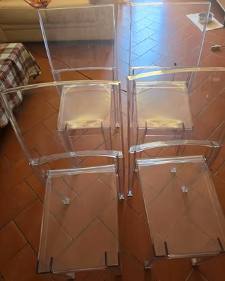 Kartell n. 4 sedie le Marie trasparenti