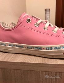 Converse di pelle outlet rosa