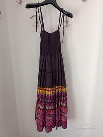 Abito lungo boho viola/fucsia