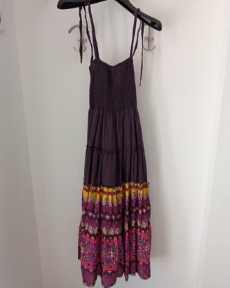 Abito lungo boho viola/fucsia