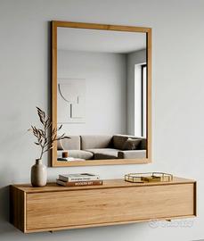 Specchio da Parete 60x80 cm con Cornice in Legno