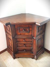 Vintage Mobile Angolare in Legno Massello