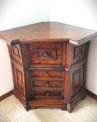 Vintage Mobile Angolare in Legno Massello