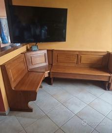 Cassapanca angolare in legno massello