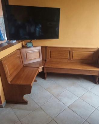 Cassapanca angolare in legno massello