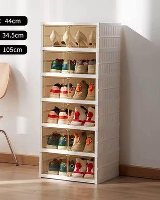 Scarpiera ripiani scaffali moderna 12 paia