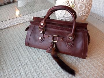 NAZARENO GABRIELLI BORSA BAULETTO DONNA VERO CUOIO