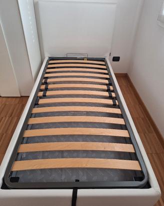 Letto singolo con contenitore e materasso