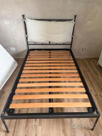 Letto 1 piazza e mezzo in ferro battuto+materasso