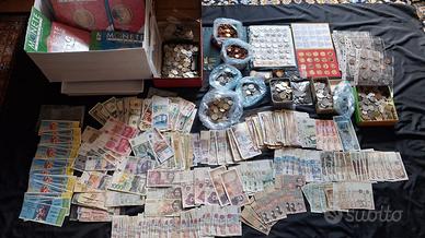 463 BANCONOTE DI CUI 126 ITALIANE +KG..DI MONETE