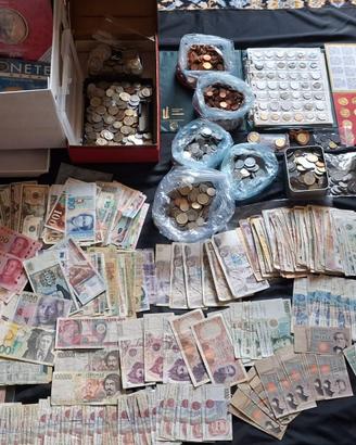 463 BANCONOTE DI CUI 126 ITALIANE +KG..DI MONETE