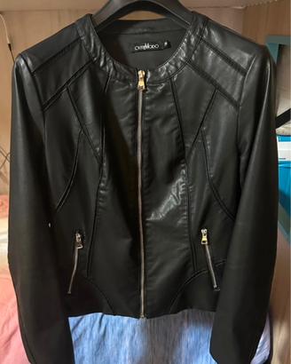 giubbino in ecopelle nero