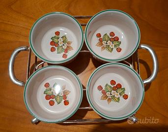 Ciotole porcellana inglese  supporto silver