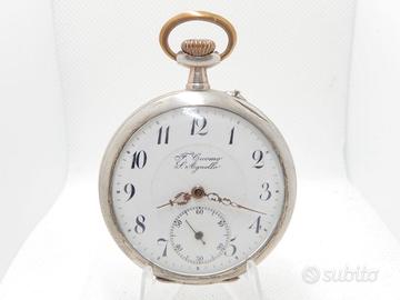 Antico orologio da TASCA in ARGENTO primi del 900