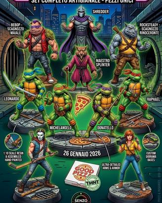 🐢 TMNT MEGA-SET 10 PEZZI - Tartarughe Ninja  3D