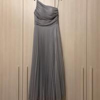 Abito lungo cerimonia argento + scialle