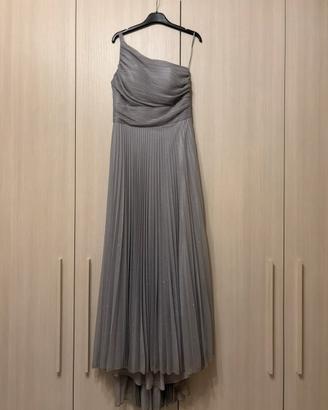 Abito lungo cerimonia argento + scialle