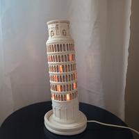 lampada Torre di Pisa in oxolite con luce interna 