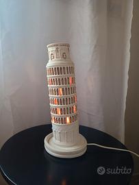 lampada Torre di Pisa in oxolite con luce interna 