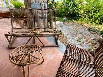 Set da Giardino / Terrazzo Vintage in vimini