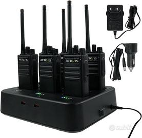 6x Retevis RT617 Walkie Talkie con Caricabatterie