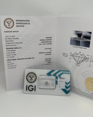 DIAMANTE NATURLE CERTIFICATO IGI