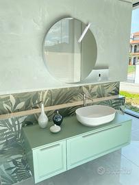 Mobile bagno sospeso laccato Fieno