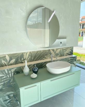Mobile bagno sospeso laccato Fieno