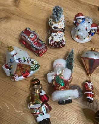 7 addobbi albero Natale vetro decorato