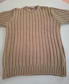 maglione a coste beige