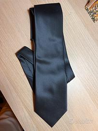 Cravatta 100% seta grigio canna di fucile lucido