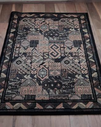 Tappeto 140x198cm rosa e nero in tessuto 