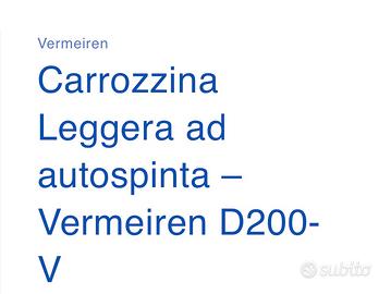 Carrozzina leggera ad autospinta