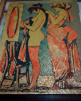 Salvatore Fiume serigrafia su broccato