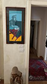 Litografia uomo con la pipa