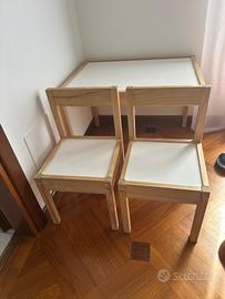 Ikea LATT tavolino e 2 sedie per bambini