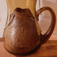 Caraffa per sangria in vetro ambrato vintage 