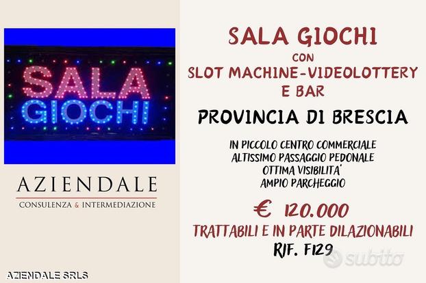 Sala giochi-slot e videolottery con bar