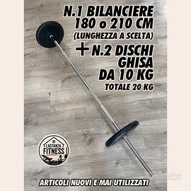 Set dischi 60 Kg + Bilanciere 180 cm