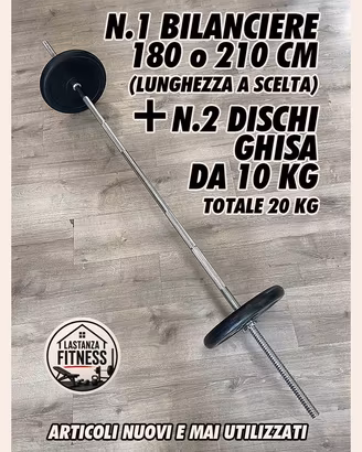 Set dischi 60 Kg + Bilanciere 180 cm